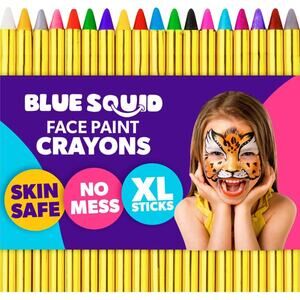 18pcs Face Paint Crayons for Kids, XL Non-Toxic, Washable- Multicolor